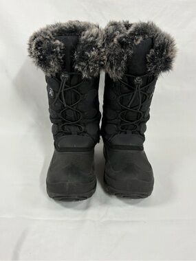 Kamik Women's Black Faux Fur-Trim Winter Boots